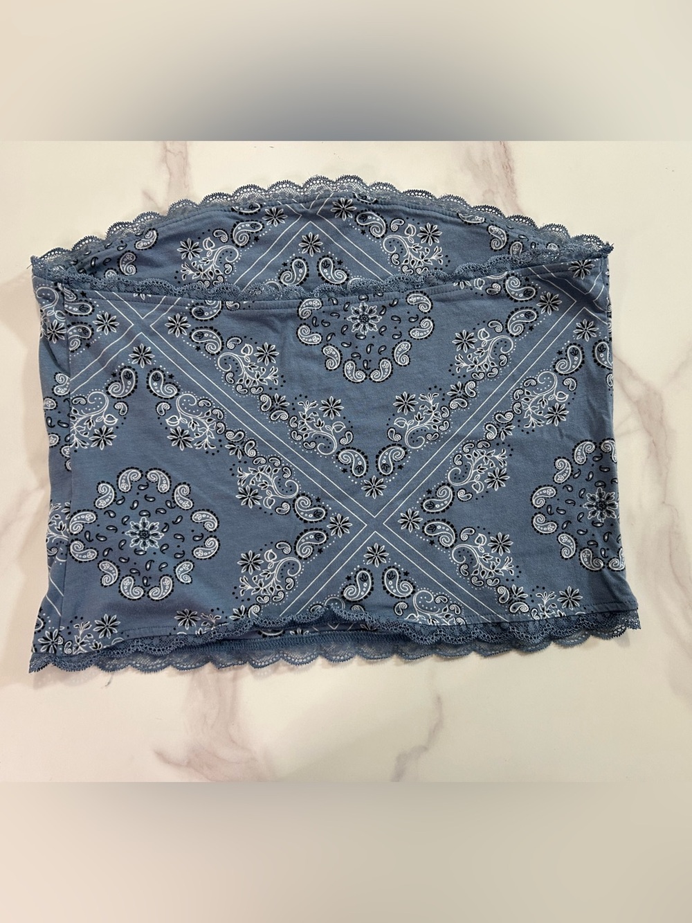 Blue Paisley Bandana-Print Women's Skirt 28